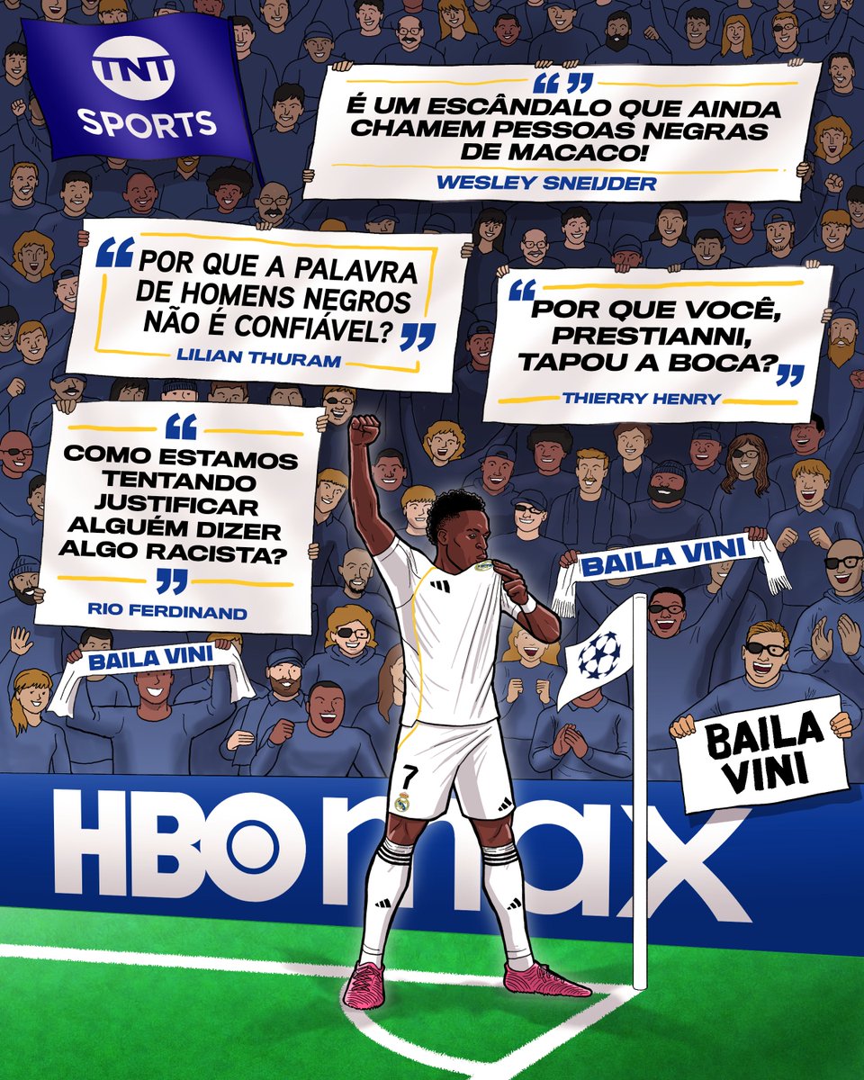TODOS COM VINI JR. 🙌

Muitos craques saíram em defesa do brasileiro depois do episódio de racismo no jogo de ida contra o Benfica!

⚠️ Real Madrid x Benfica AO VIVO E EXCLUSIVO, na
<a href="/StreamMaxBR/">HBO Max Brasil</a>
(bit.ly/4ojz64N)! #CasaDaChampions #MFM #TR #HBOMax