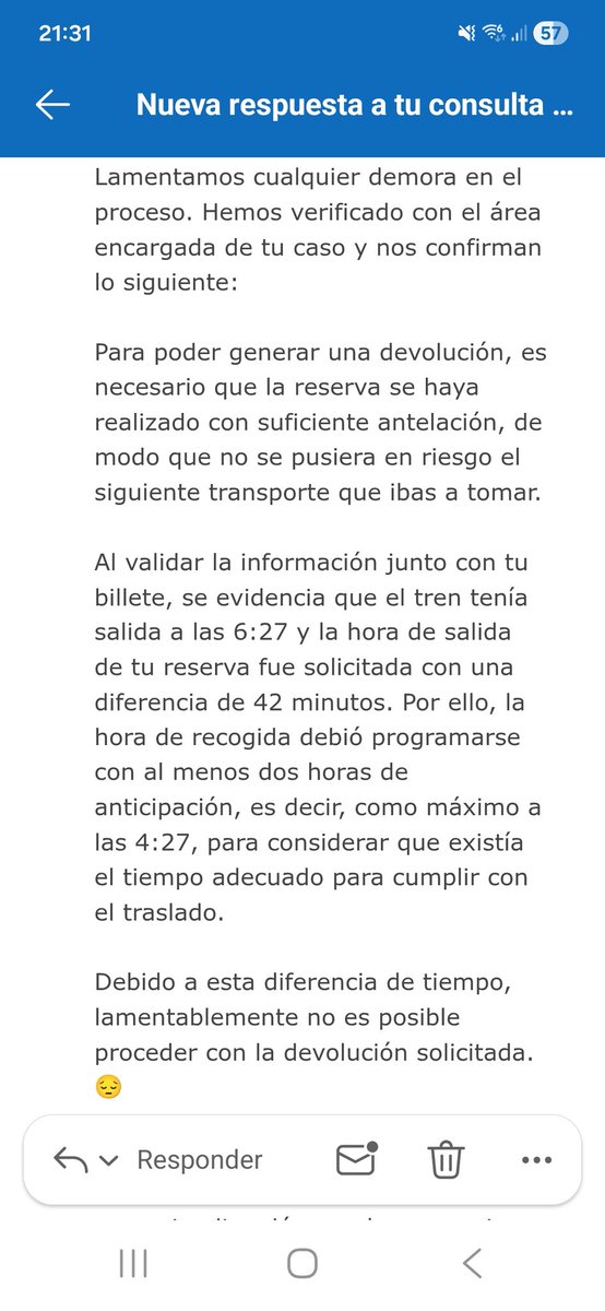 AngelesOrtas's tweet photo. @cabify_espana vosotros pensáis que con esta respuesta, me quedo conforme???
Nooo, porque si solicito un servicio a una hora, el conductor tiene que estar a esa hora, no hay más razones.
Quiero la indemnización por los dos billetes de ave. https://t.co/q6IOCUwj8T