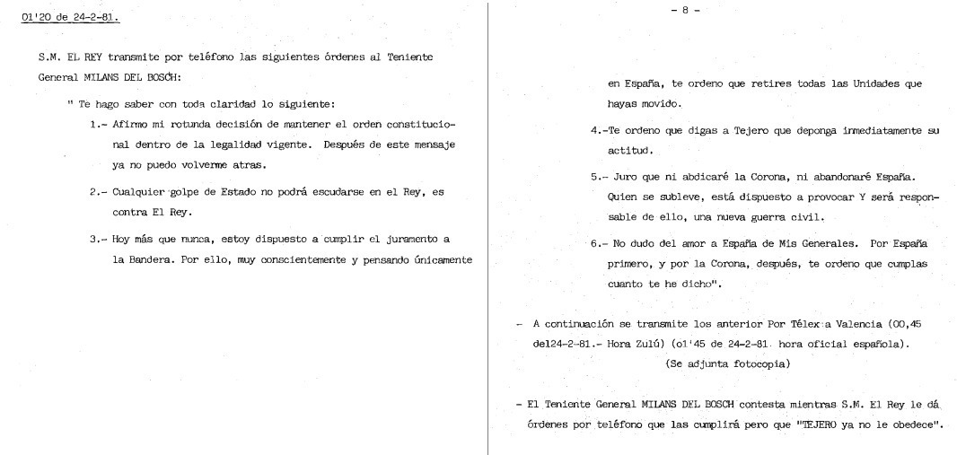 El Rey a Milans del Bosch el 23-F: “Ni abdicaré ni abandonaré España” social.elpais.com/s64dk2