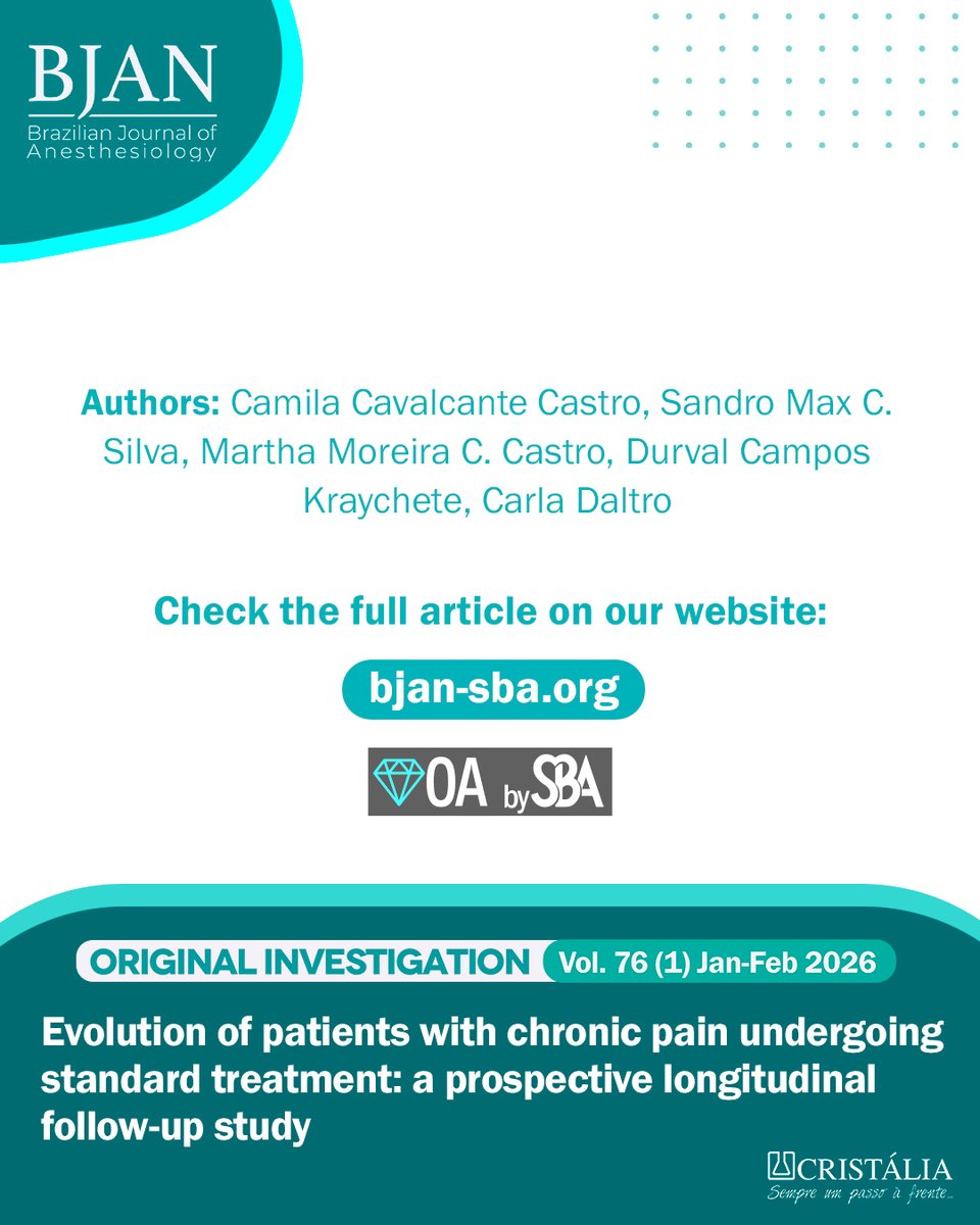 BJAN - Brazilian Journal of Anesthesiology tweet media