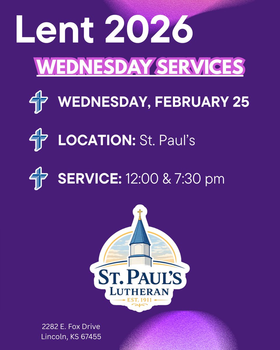 StPauls1911's tweet photo. ✝️REMINDER✝️
Today's Wednesday services will be at St. Paul's at 12:00 &amp; 7:30 pm.  See you there 🙌 https://t.co/xmy2fYNXpQ