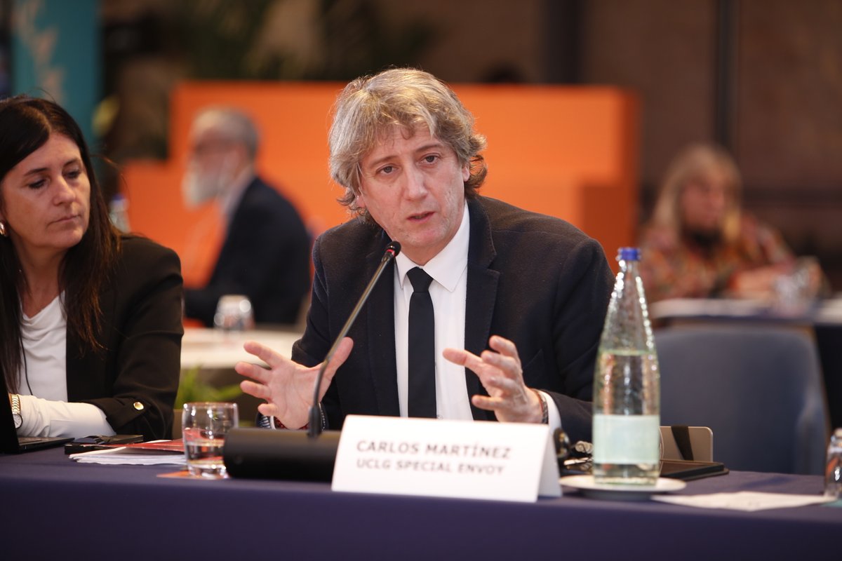 uclg_org's tweet photo. 🟡 #UCLGMeets 

Members of the UCLG enlarged presidency share priorities and perspectives on the future of the World Organization, as a new leadership cycle approaches, towards reinforcing institutional cohesion, leveraging network maturity and a renewed sense of purpose. https://t.co/HMDnqLPphu