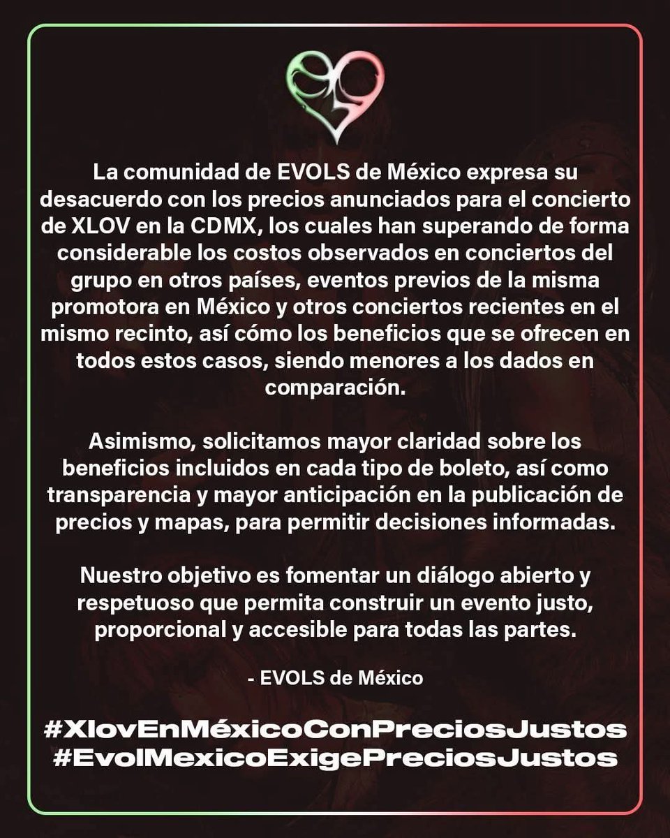 Pozolee717's tweet photo. XLOV es un grupo nuevo y para sacar esos precios, nmms. Es injusto que al ver la demanda que tenían elevaron los precios @ninshi_ent chinga tu madre 
#EvolMexicoExigePreciosJustos
#XlovEnMexicoConPreciosJustos https://t.co/pWsbXpCEK6