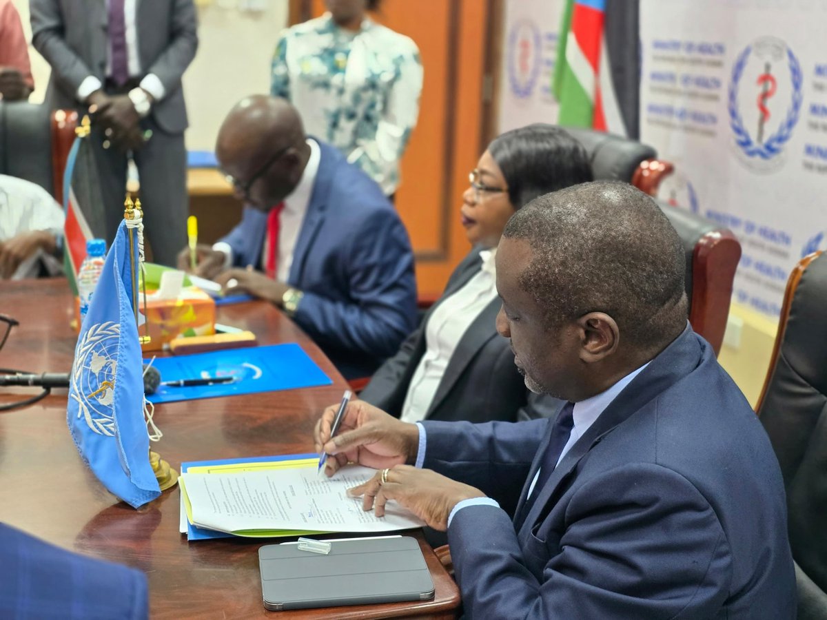 karamagih's tweet image. Today, a much-awaited agreement comes to life paving the way for the construction of @WHOSouthSudan permanent headquaters in Juba.

#WHO is here for the long haul building resilient systems and advancing #UHC together.

This milestone reflects trust, shared responsibility, and