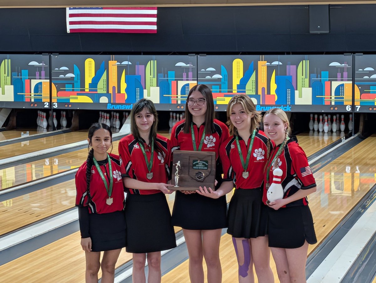 BGSchools's tweet photo. STATE BOUND! Congrats to our Girls Bowling team &amp; coaches for clinching 2nd place at Districts &amp; qualifying for the State Tournament! Isabella Grames placed 4th overall in the individual standings!  We are #bobcatproud of their hard work, focus, &amp; Bobcat spirit! Next stop: State! https://t.co/mPlUUjw82f