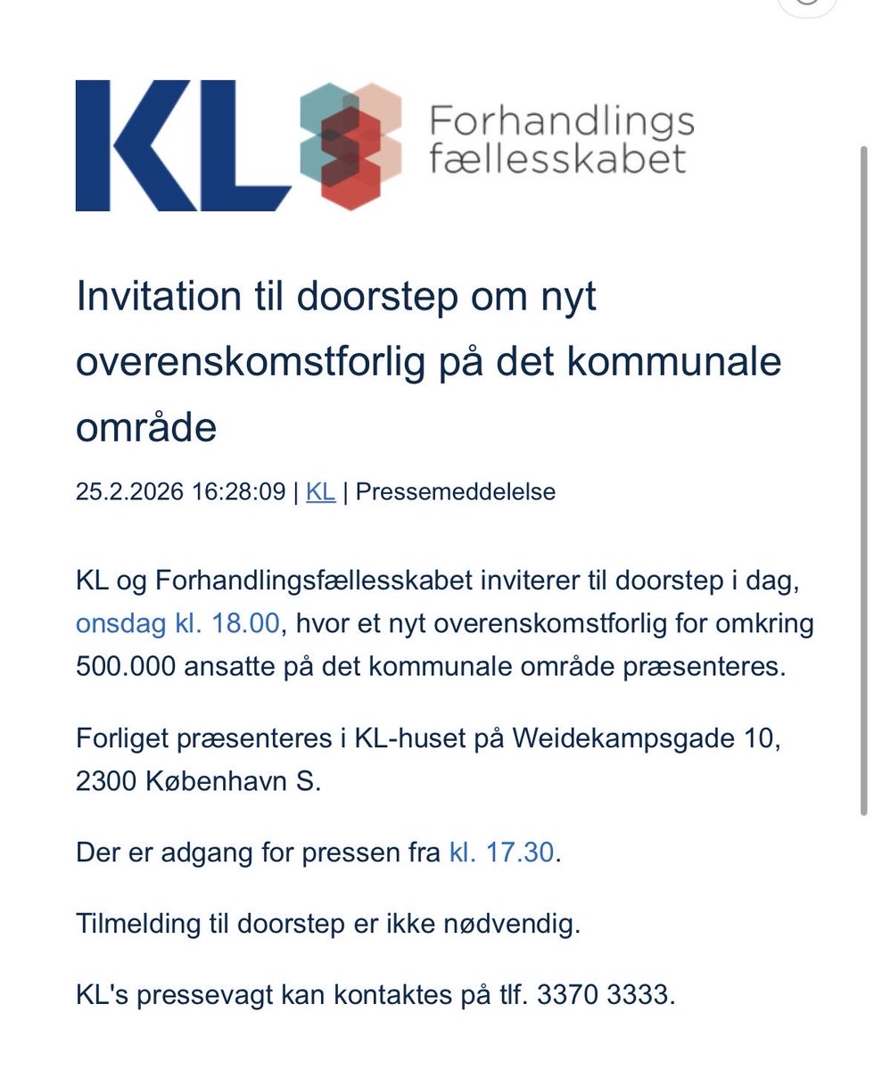 MortenTorbj's tweet photo. Vigtig dag. Vigtig nyhed. Endelig.
#arbejde #ok26 #overenskomst https://t.co/DjSJEtV7AD