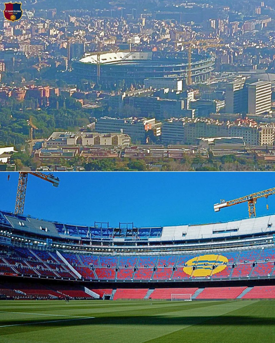 Yhemollyconcept's tweet photo. 🏗️🔵🔴 Work continues to progress at the Spotify Camp Nou. https://t.co/dyfmFX0t4b