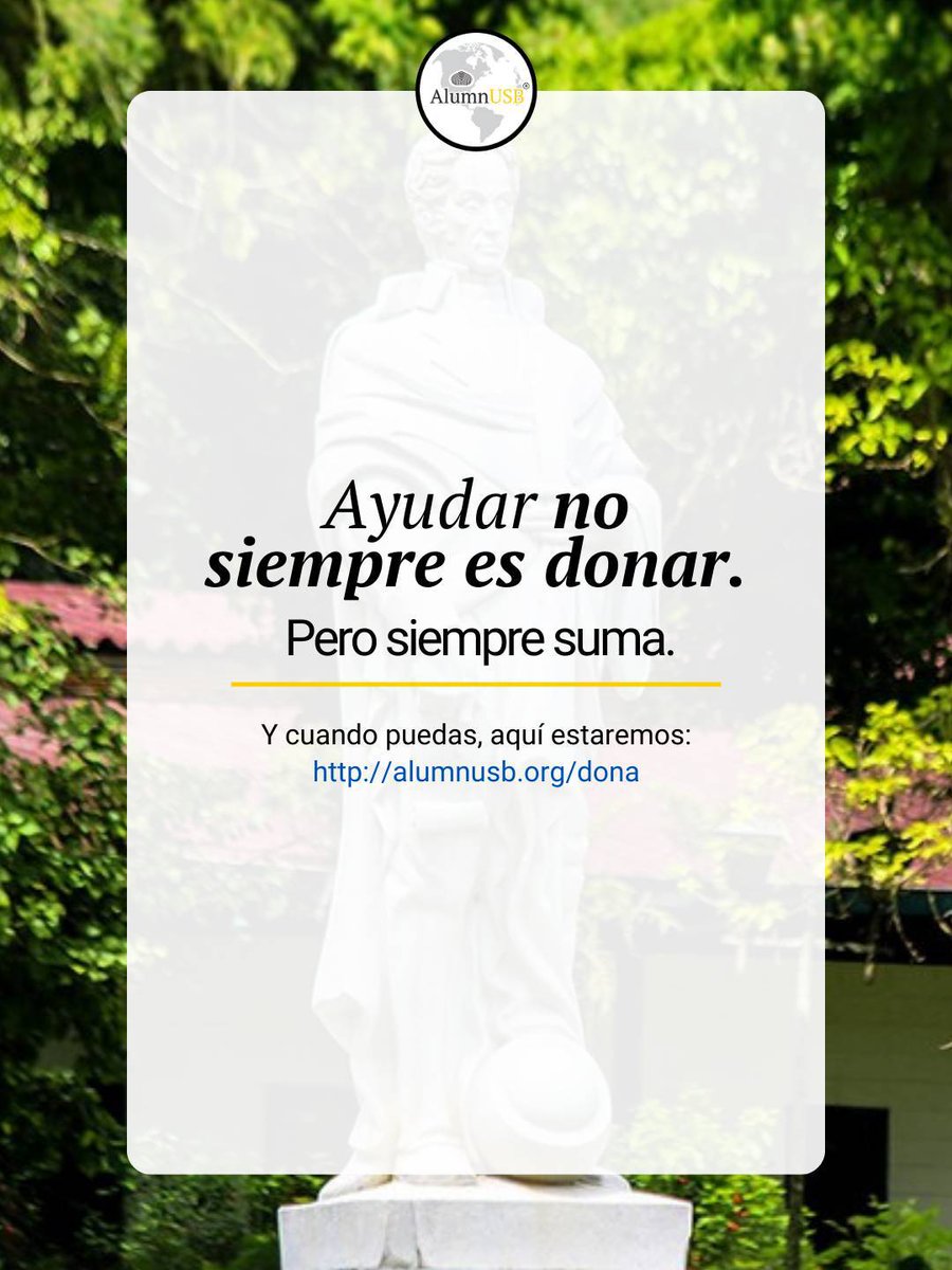 Alumn_USB's tweet image. No siempre se puede donar.
Pero siempre se puede ayudar.
Comparte.
Conecta.
Habla de AlumnUSB.
La comunidad uesebista se fortalece cuando se mueve.
💛 alumnusb.org/dona
#AlumnUSB #Uesebistas #USB #ComunidadUSB