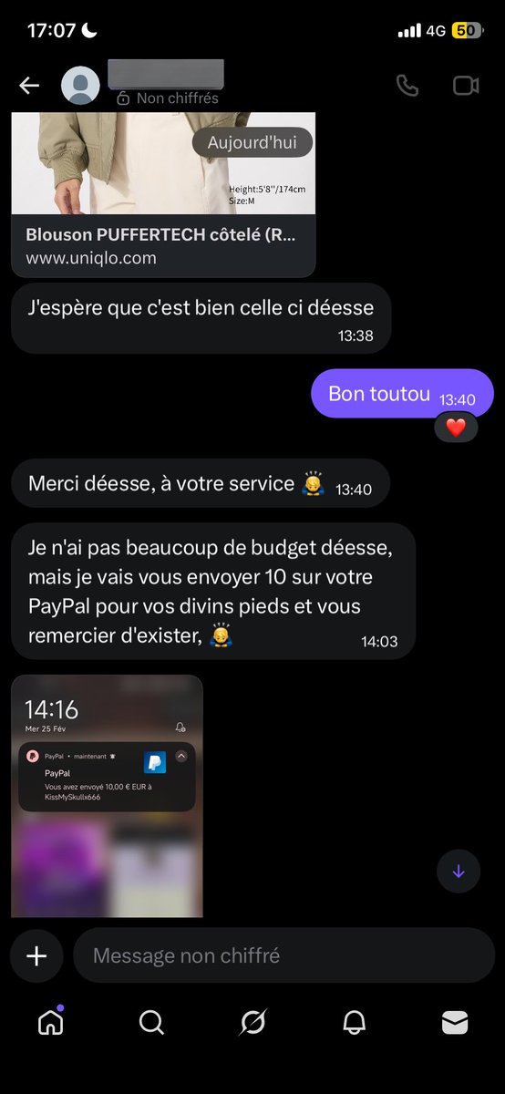 Il m’a DM pour la freetask et il a fait son offrande. 
C’est ce que j’appelle un toutou bien élevé. 🥰

#findom #soumis