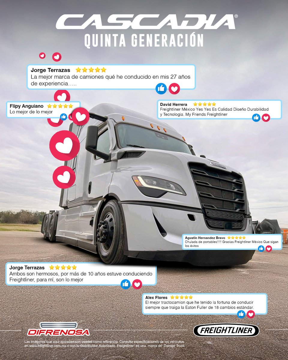 Eficiencia, seguridad activa y diseño pensado para mayor tiempo en ruta.
La Quinta Generación está hecha para operaciones que no pueden detenerse.
Menor consumo.
Mayor confort.
Más continuidad operativa.

@Freightlinermexico

#Difrenosa #Freightliner #Cascadia #TransporteMéxico