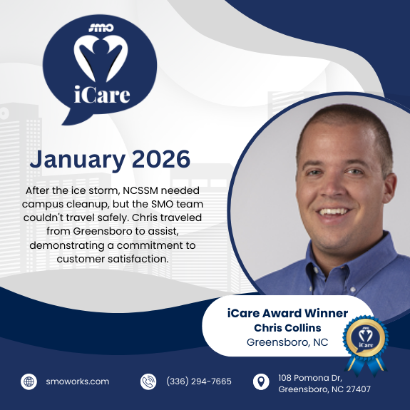 smoworks's tweet photo. Please join us in celebrating Chris Collins, our iCare Award winner! Thank you for all that you do, Chris! 💙
👉 Read more: https://t.co/ir7MUgYdmx
#smoworks #EmployeeRecognition #smoiCareAwards #CleanWithPurpose #janitorialservices https://t.co/28YHRv7N3A