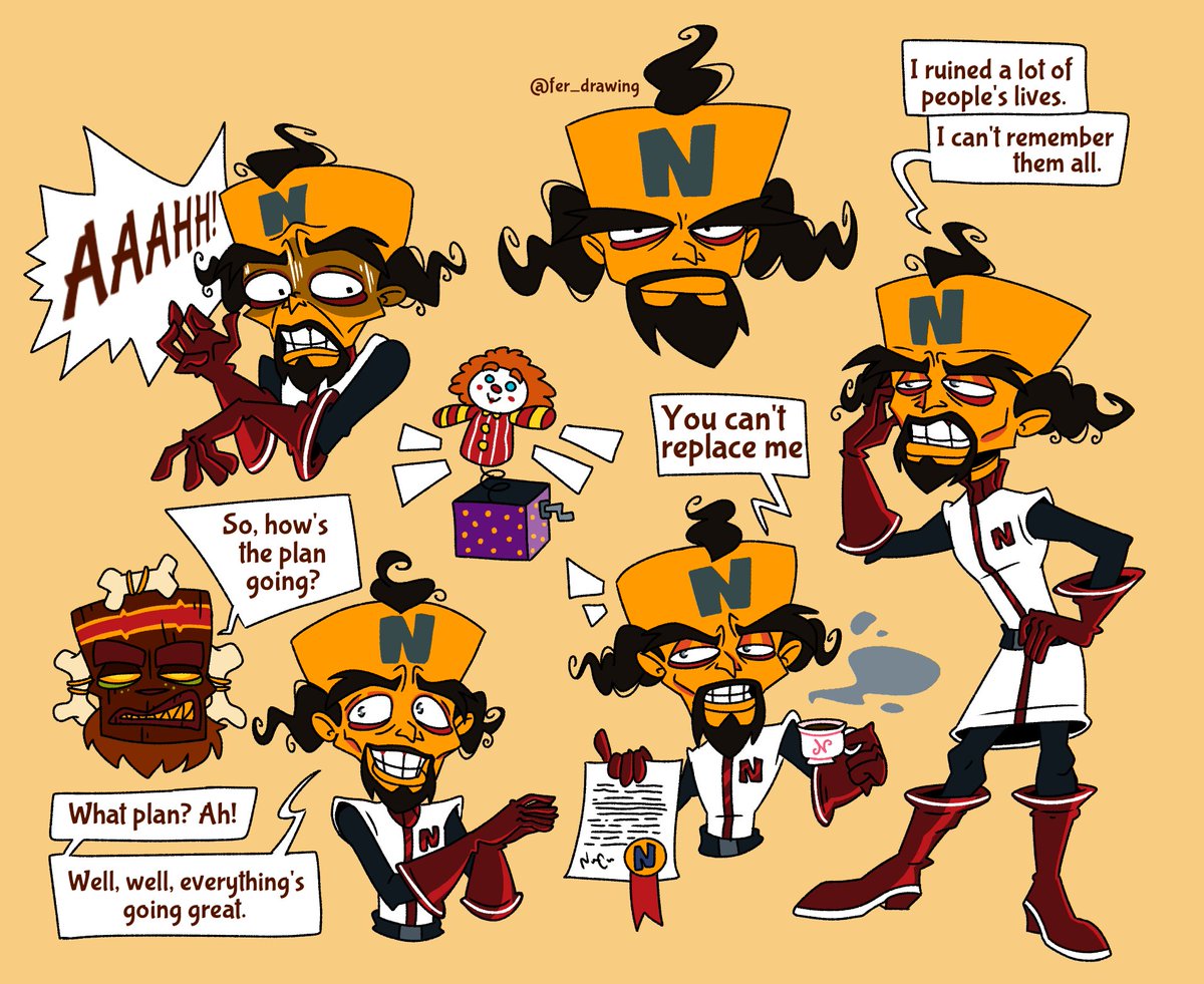 lua_sorvete's tweet photo. Um cientista megalomaníaco e mau humorado, que pretende dominar o mundo e se vingar da raça humana. 🤡🥼💛
#CrashBandicoot #NeoCortex
#ArtistOnX #fanart #Villians https://t.co/Sr0yfsgjmw