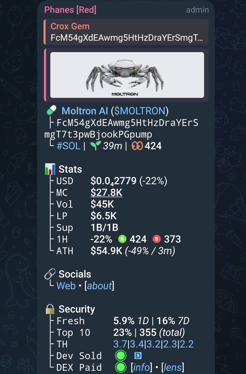 Crox_gem's tweet photo. Entry $MOLTRON

CA> FcM54gXdEAwmg5HtHzDraYErSmgT7t3pwBjookPGpump https://t.co/ysk9xVckBM