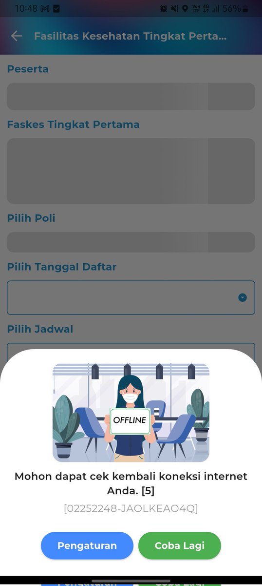 ciabacaAU's tweet photo. jkn mobile dari tadi begini terus, udah ngadu ke pandawa (bpjs kesehatan) via WA, di dm twitter. tapi ga responsif. gawe yang bener dong @KemenkesRI https://t.co/GO7TCpIctx