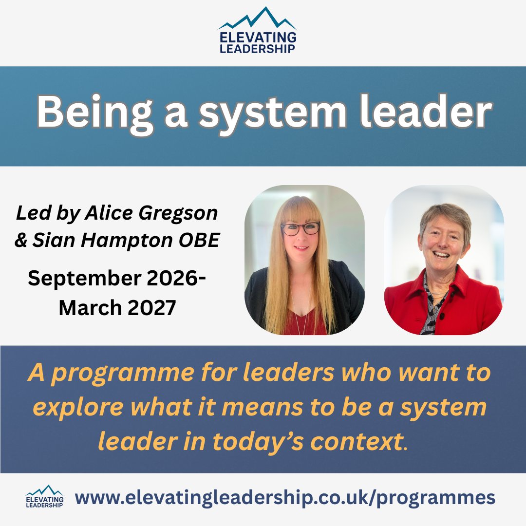 AliceGregson3's tweet photo. NEW PROGRAMME: BEING A SYSTEM LEADER

Running Sept-March, led by Sian and I. Find out more:
https://t.co/holQyq2M2o https://t.co/yLopBZsodH