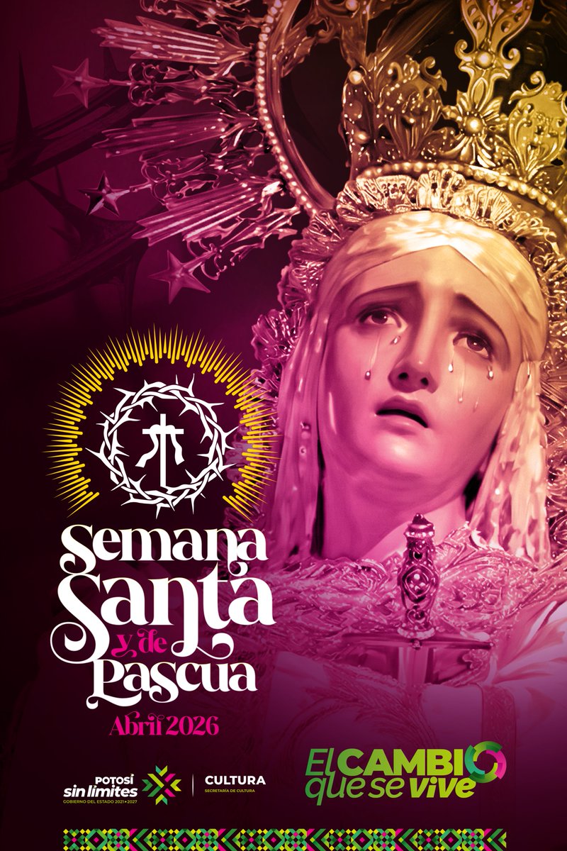 seculturaslp's tweet photo. La #SemanaSanta y de Pascua se vive en #SanLuisPotosí✨
Del 27 de marzo al 6 de abril, SLP se llena de arte, cultura y tradición🎭
Celebremos y vivamos la cultura como parte de #ElCambioQueSeVive💫
📲 Consulta pronto la programación 

💚 #RicardoGallardo #CulturaSinLímites https://t.co/YetXhzisCd