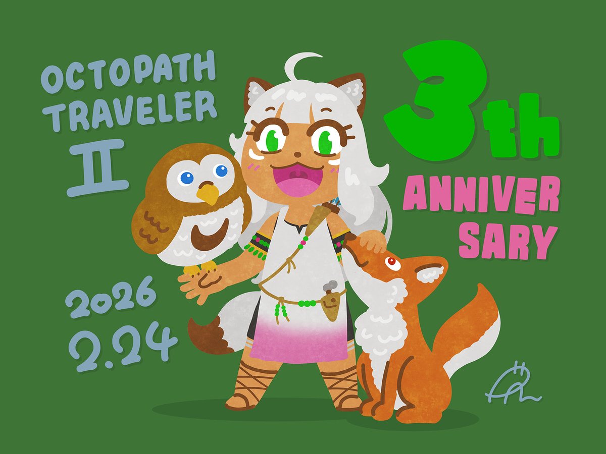 omocya85's tweet photo. 遅れましたが、オクトパストラベラー2
発売3周年おめでとうございます✨
オクトラ2は一周しかしてないので、落ち着いたらもう一度プレイしようかな。
#オクトラ2 https://t.co/AkRnzfFouz