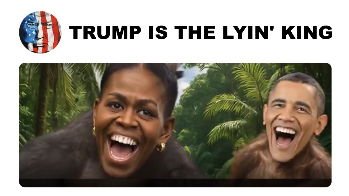 LeftoverNews's tweet photo. @LePapillonBlu2 Racist @RealDonaldTrump is the #LyinKing https://t.co/iuaqJr4ASP