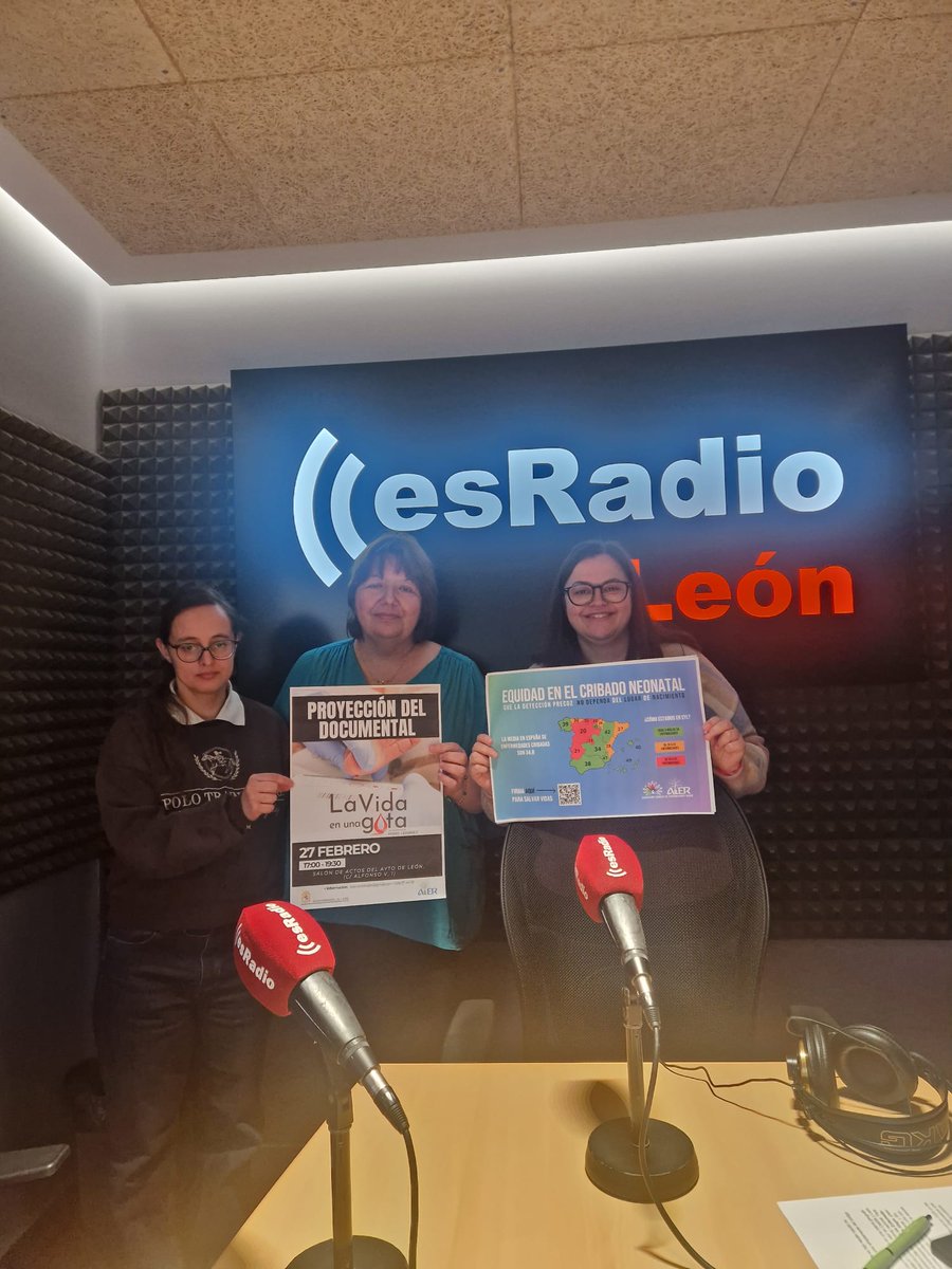 EsRadioLeon's tweet photo. ¿Sabías que en CyL se detectan menos de la mitad de patologías en recién nacidos que en otras regiones? 📉🩺

Charlamos con Beatriz Alegre @asociacion_aler y Leticia García sobre la urgencia de igualar la prueba del talón y dar visibilidad a las #EnfermedadesRaras 

#EsRadioLeón https://t.co/Fe2MEhQjdJ