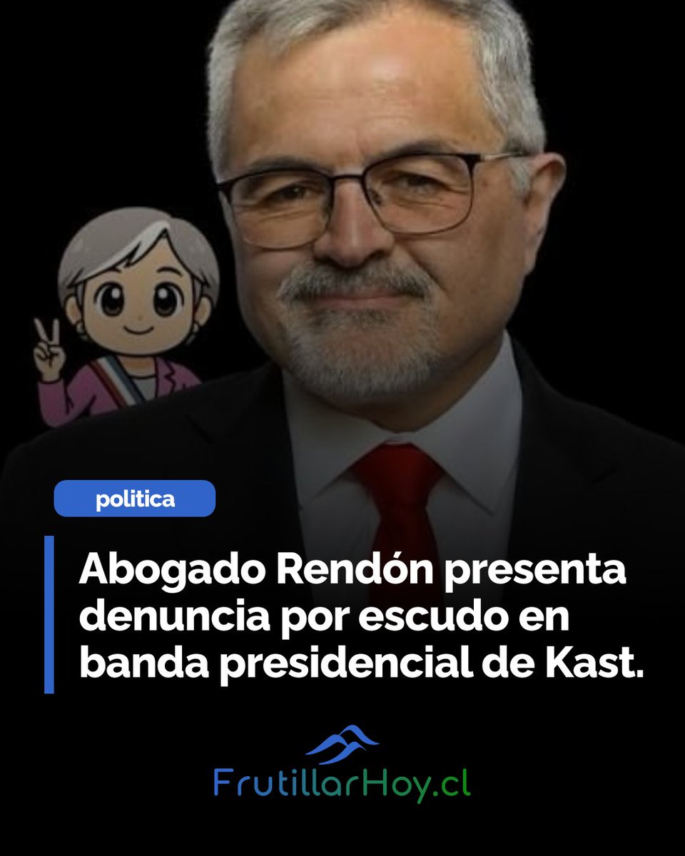 Abogado Luis Mariano Rendón presenta denuncia contra el presidente electo José Antonio Kast ante Contraloría. La acusación se centra en el presunto mal uso de la banda presidencial por incluir el escudo nacional en su fotografía oficial, lo que contravendría la ley. Más detalles