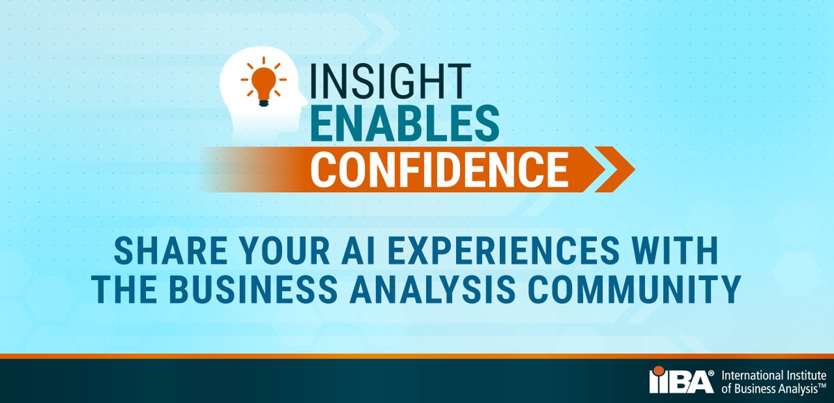 IIBA's tweet photo. AI insight beats AI hype, every time.

In 2026, we’re curating member-written articles that explore how AI is actually showing up in business analysis work—tools, decisions, risks, and real-world impact.

Contribute your perspective: https://t.co/RmLlTsDwAr

#EnablingConfidence https://t.co/PjJKMeHpG6