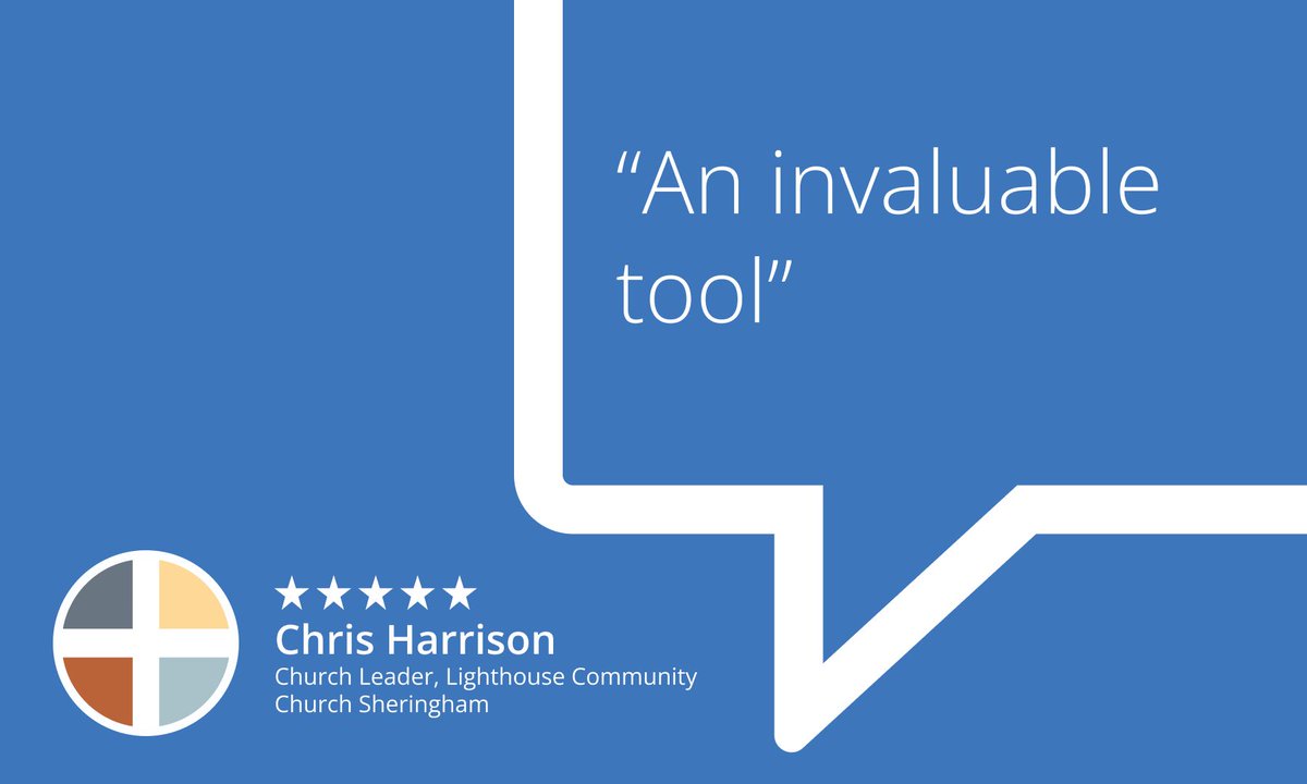 churchsuite's tweet photo. "ChurchSuite has transformed our church management" Chris Harrison, Church Leader, Lighthouse Community Church, Sheringham | Read the full review here: https://t.co/65Q73GnQNn https://t.co/XPbxv1xHXv