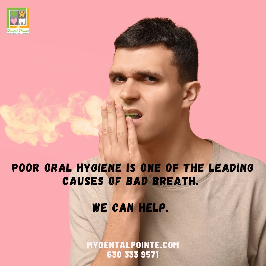 You may have bad breath and not even know it. Ask your partner or family member for their honest feedback. Poor oral hygiene is the primary reason for bad breath. Schedule your dental appointment today ! #dentalpointe #napervilledentist #auroradentist #warrenvilledentist