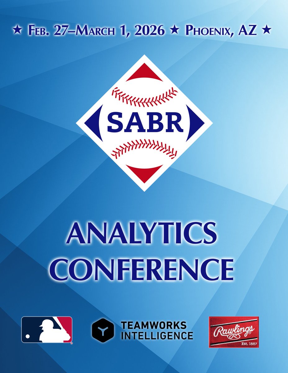 sabr's tweet photo. We look forward to seeing everyone in Phoenix at @ASUCollegeOfLaw for the 2026 #SABRanalytics Conference this weekend! Check out the full schedule of panels and presentations at https://t.co/vnvIM5ISwF https://t.co/CupbXlxeJD