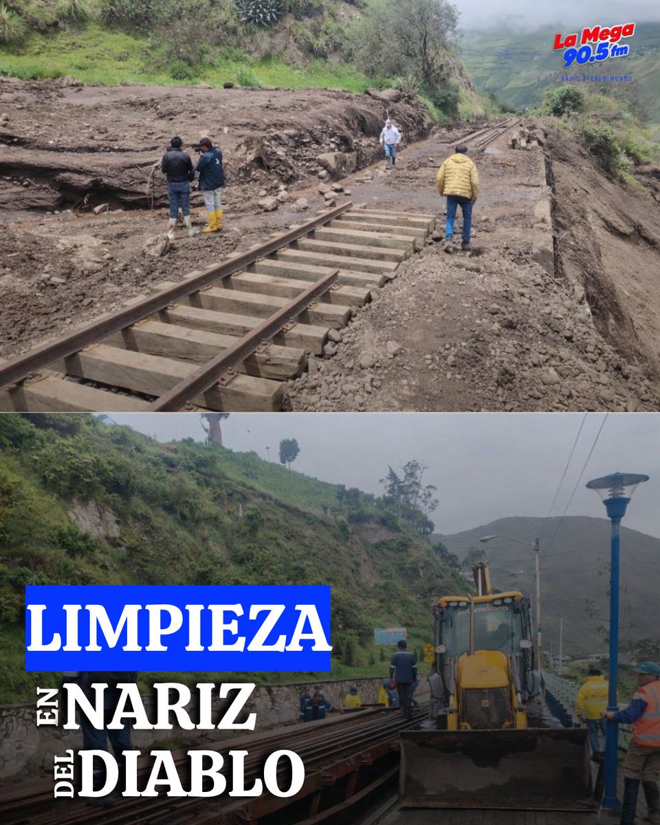 La limpieza avanza en el tramo de la línea férrea "Nariz del Diablo" afectado por el aluvión del 18 de febrero de 2026.
El objetivo es restablecer el servicio turístico del Tren Nariz del Diablo (ruta Alausí-Sibambe)
#LaMega #Chimborazo #NarizDelDiablo #Alausí #Tren