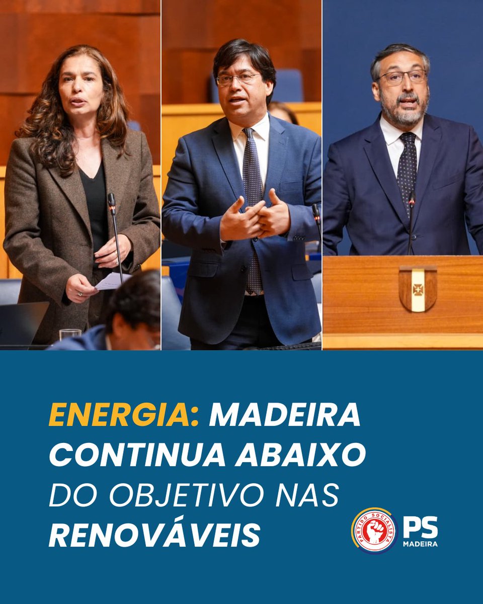 ⚡ Com este Governo Regional, a política energética e as energias renováveis acumulam promessas falhadas, metas adiadas e resultados insuficientes.

Na Assembleia Legislativa da Madeira, os Deputados do Grupo Parlamentar do PS Madeira expuseram a falta de estratégia do Executivo