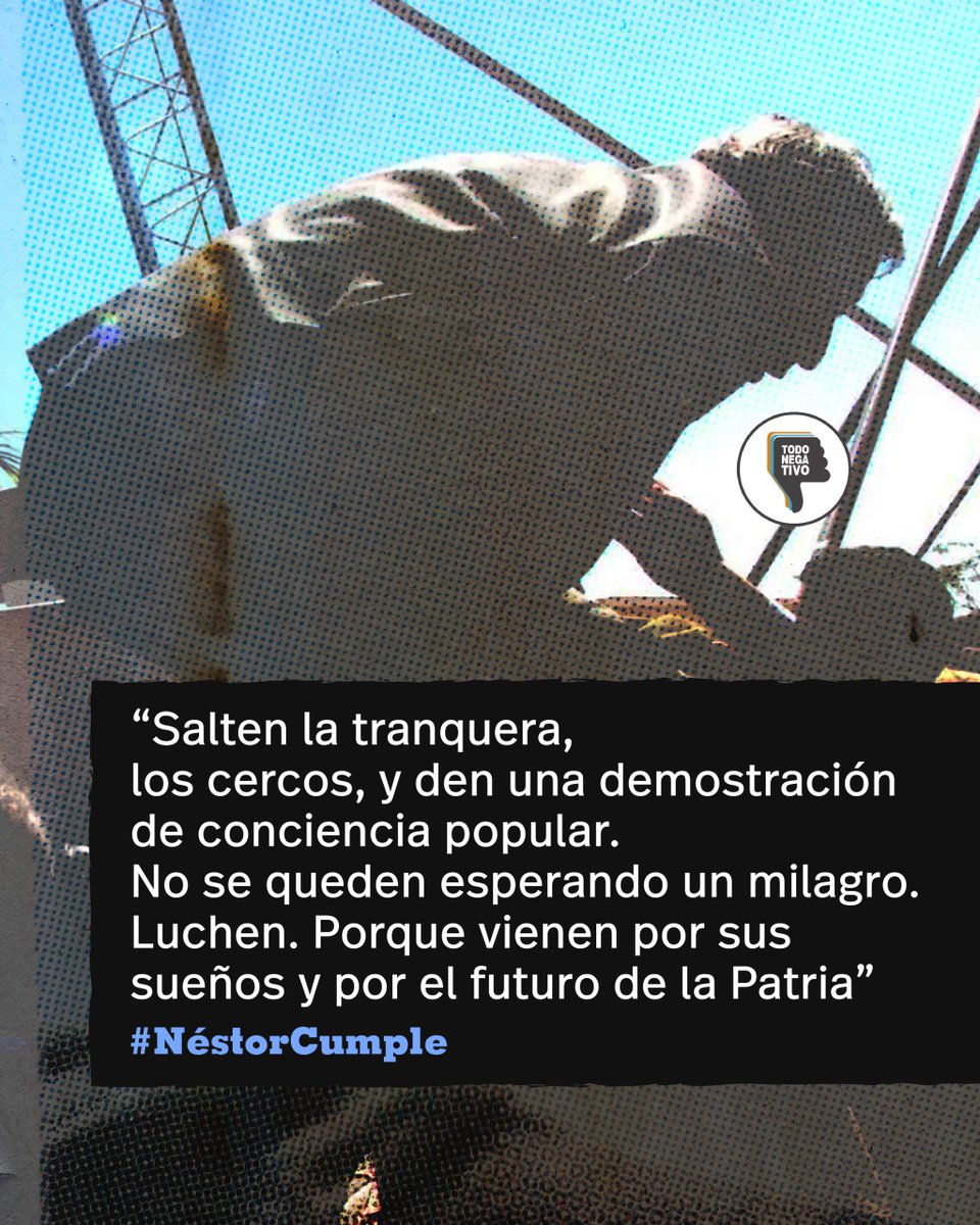 TodoNegativo's tweet photo. Siempre recordamos al que no dejó sus convicciones en la puerta de la Casa Rosada, al que nos propuso un sueño para sacarnos de la peor pesadilla, al que fue amado por su pueblo y temido por los poderosos. 
#NéstorCumple ✌️ https://t.co/c6CuIAHwxS