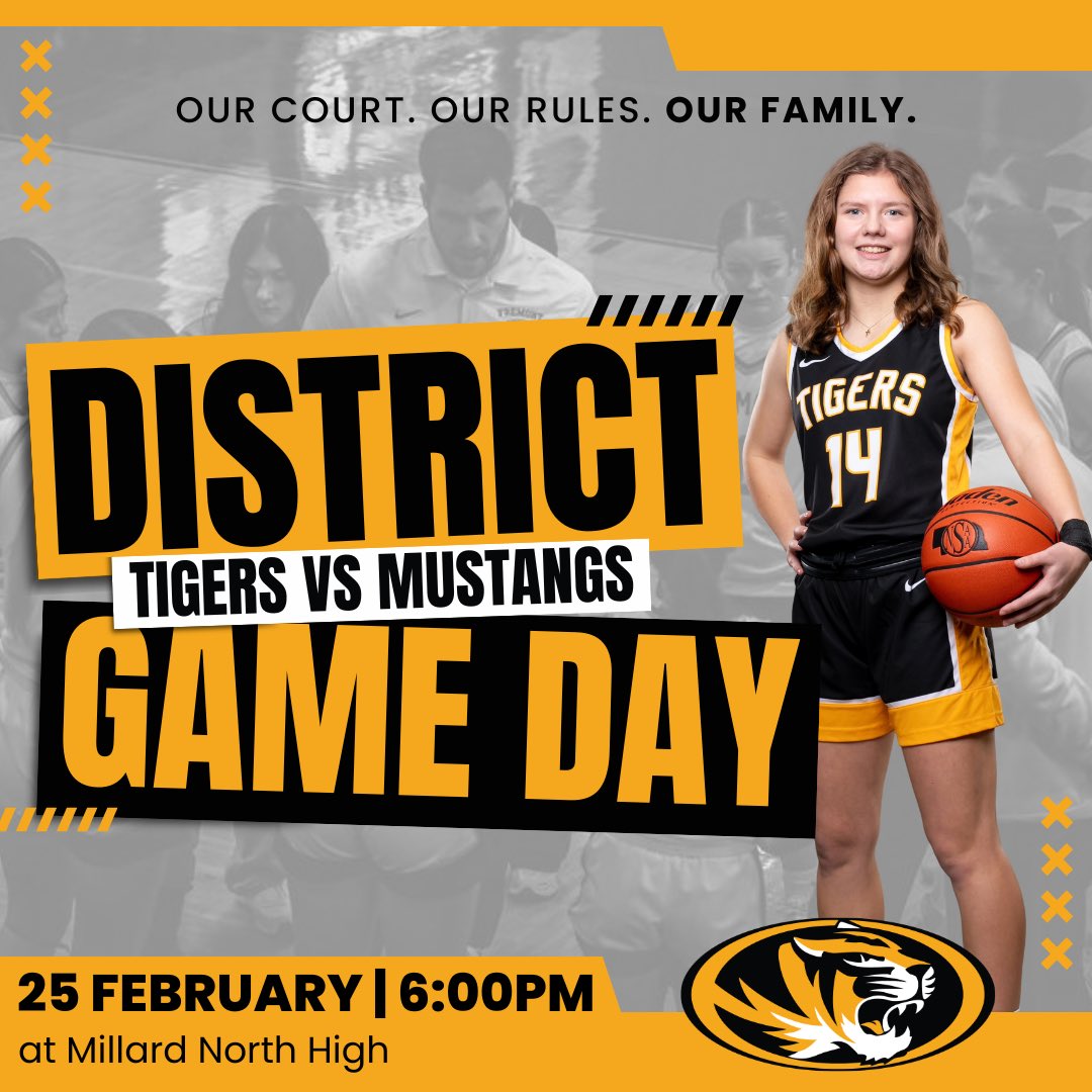 FHSTigerGBB's tweet photo. It’s the time we prepare ALL season for..

🚨 DISTRICT GAME DAY! 🚨

📍 Millard North
🆚 Mustangs
⏰ 6:00pm

#GoTigers #FAMILY 

📸: @acr_.media_._ https://t.co/aQRNsmVeeP