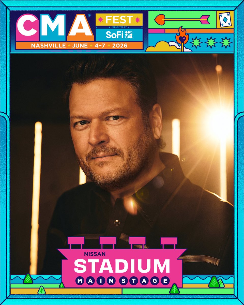 JUST ANNOUNCED! Don't miss Blake performing at <a href="/CountryMusic/">CMA Country Music</a>'s #CMAfest presented by <a href="/SoFi/">SoFi</a> in support of the <a href="/cmafoundation/">CMA Foundation</a> &amp; music education this June. Get your tickets now at cmafest.com/tickets! -Team BS