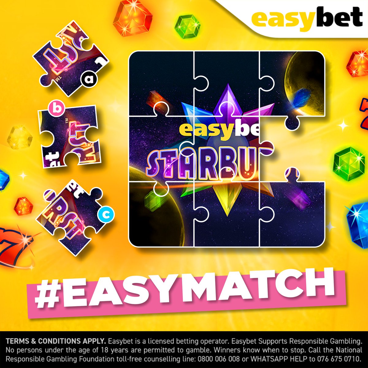 Easybet_SA's tweet photo. Something’s missing… can you spot it? 🧩✨
You’re staring at the Easybet Starburst puzzle… but one piece is gone 👀
Only ONE option fits perfectly. Is it A, B, or C?
Comment your answer below for a chance to win 💛
Spin here 👉 https://t.co/kLHjcEJMam
#Easybet #EasyMatch #SlotsSA #OnlineSlots
