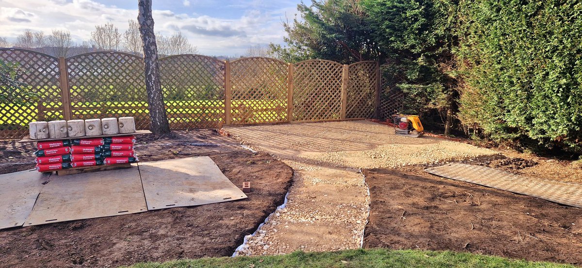 GandJLandscapes's tweet photo. Two area's prepped and ready for porcelain 💪 Can't wait to get laying 👍 #Nottingham #landscaping #gardedesign #Cossall #creatingyourperfectspace https://t.co/ACv8ewCRCD https://t.co/6p0tuwsmo1 https://t.co/k1VgDM1DqB
