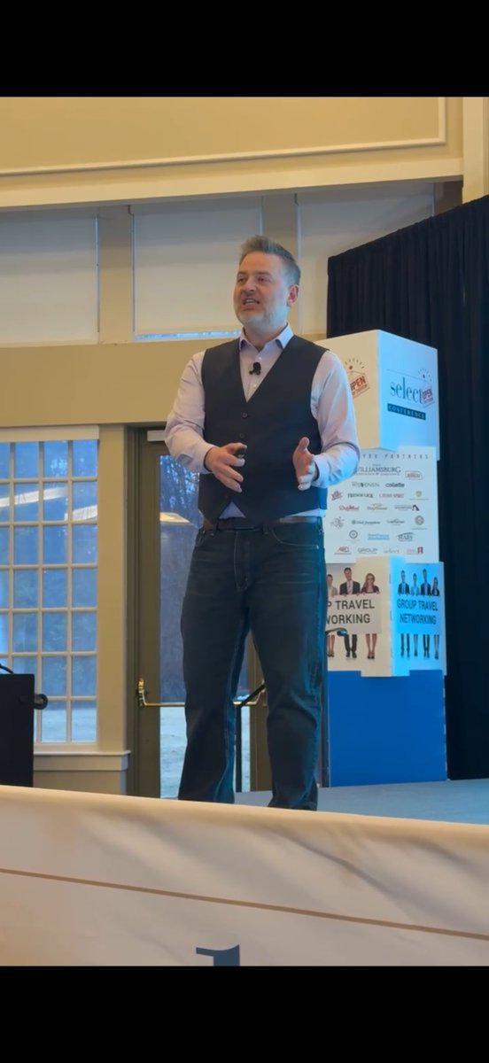 SelectTraveler's tweet photo. Last week, our team had the pleasure of attending the 2026 Select Travel Conference. Here are some shots of our CEO and executive editor, Brian Jewell, delivering his keynote speech, "Untapped: Travel’s Hidden Power to Solve People’s Deepest Problems."

#STC2026 https://t.co/Zwl6gHgekr