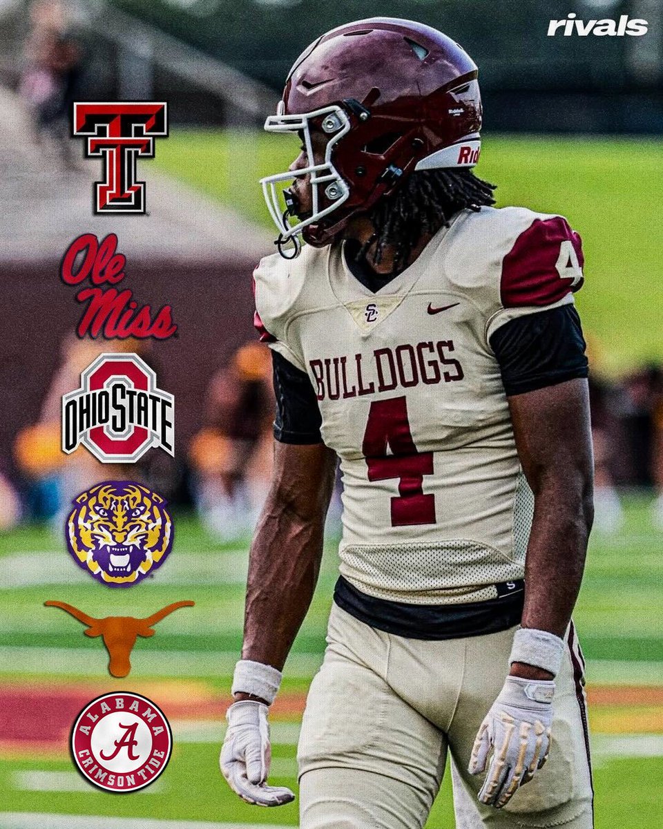 NEW: Elite Texas Tech WR commit Benny Easter Jr. has locked in 4️⃣ official visits, <a href="/samspiegs/">Sam Spiegelman</a> reports✈️

Easter ranks No. 22 NATL. (No. 3 WR) in the 2027 Rivals300.

Intel: on3.com/rivals/news/no…