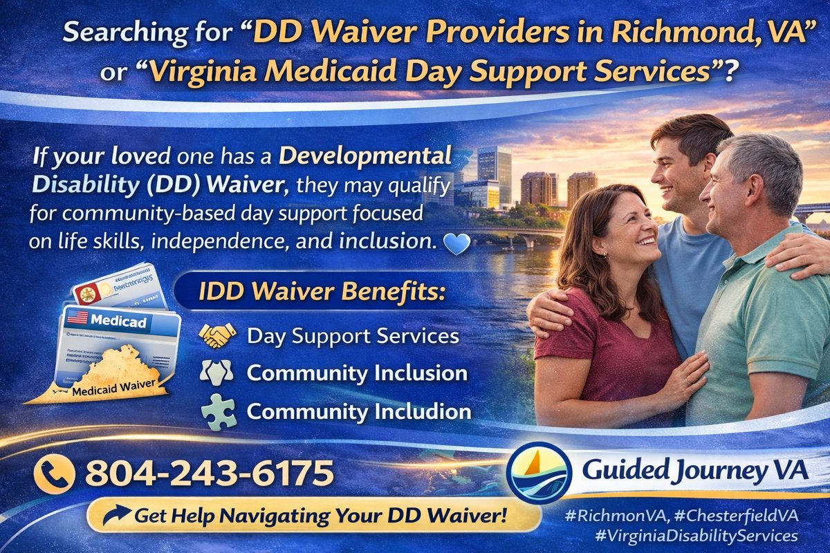 Foretwentyuser's tweet photo. What Guided Journey VA Does
Guided Journey VA is a service for adults,with intellectual and developmental disabilities. Their work centers around creating individualized care plans and supports that help these individuals live fulfilling, empowered lives. https://t.co/qsw1vyUaq2