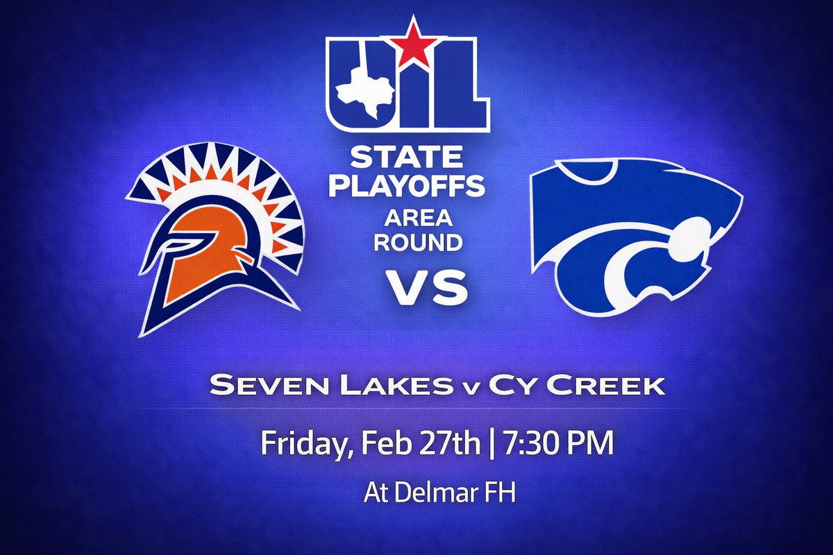 #UILStatePlayoffs

<a href="/7LSpartanHoops/">Seven Lakes Basketball</a> v <a href="/CyCreek_Hoops/">CyCreekBasketball</a>