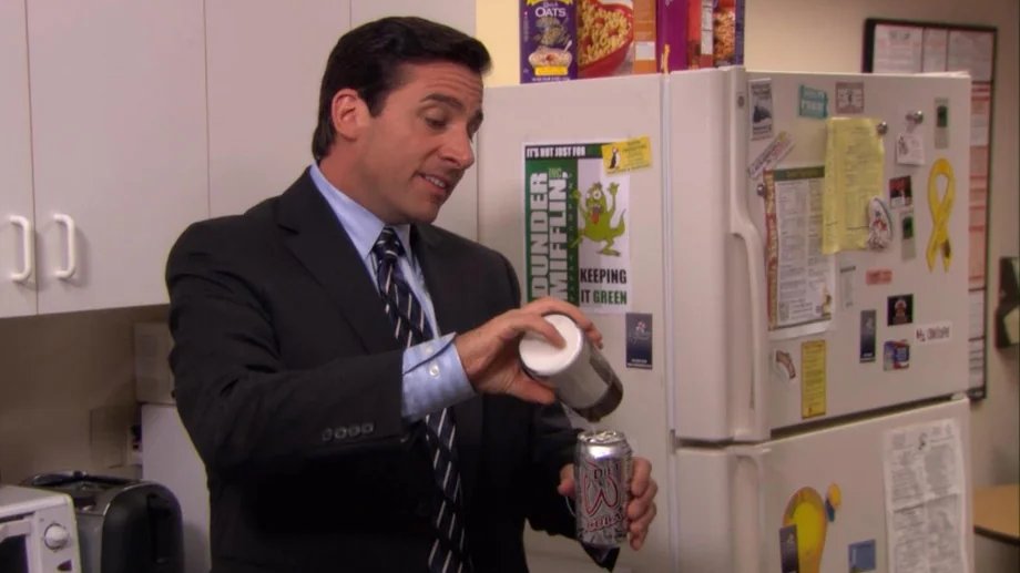 DunderMifflinAS's tweet photo. Tell me your favorite underrated scene from The Office? 👇

Mine: Michael pouring sugar into diet coke. https://t.co/ejPaAgeISq