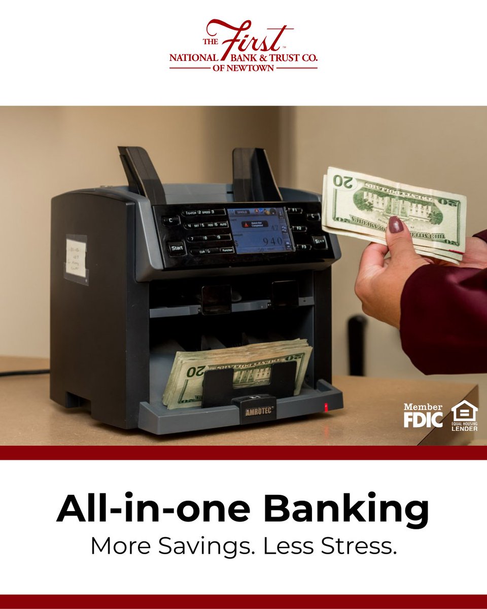 FNBNewtown's tweet image. Why settle for less? All-in-one Banking offers competitive interest rates and fewer fees—helping you save more while keeping things simple.

Start saving smarter:shorturl.at/nbV2U

#FinancialGoals #AllInOneBanking #TrackYourMoney #SimplifySaveSucceedWithTheFirst #TheFirst