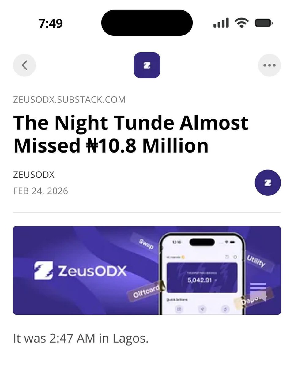 zeusodx's tweet photo. Stories like these show why clarity and timing matter online.
Staying informed helps you spot opportunities and avoid costly mistakes.
๐ Swipe to read
๐ฒ Download ZeusODX on mobile today to begin
#ZeusODX #DigitalClarity #SmartDigitalLife #NigeriaTech https://t.co/G67Ea70s7v