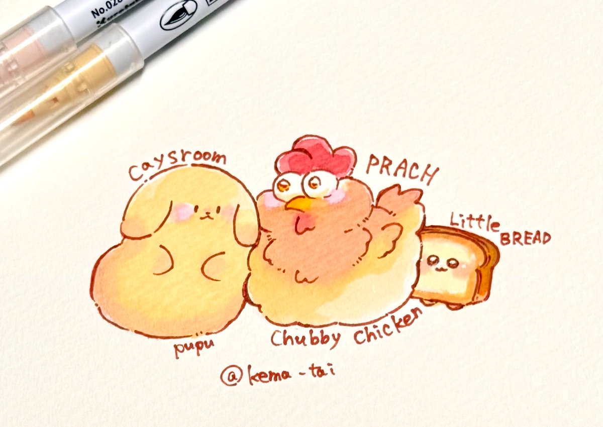 kema_tai's tweet photo. 前から可愛いな〜とこっそり見てた
pupuちゃん🫶
ぽっちゃりニワトリと小さいパン
タイ俳優のブランドも癒しだわ🥺
🐶🐓🍞
#caysroom
#PRACH https://t.co/EZoTDE0wAw
