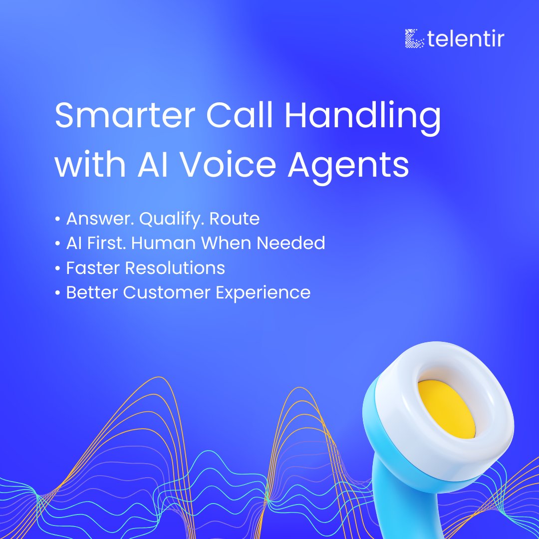 telentirai's tweet image. Still missing calls?

Telentir AI Voice Agents answer, qualify, and route instantly and bring in humans when needed.

Faster resolutions. Better customer experience. No extra hires.

AI-first call handling.

👉 telentir.com

#AI #VoiceAI #Automation #SaaS