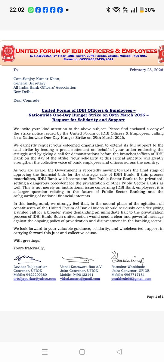 Every public sector banks employees should participate and actively support this agitation.everything possible should be done to stop IDBI privatisation.