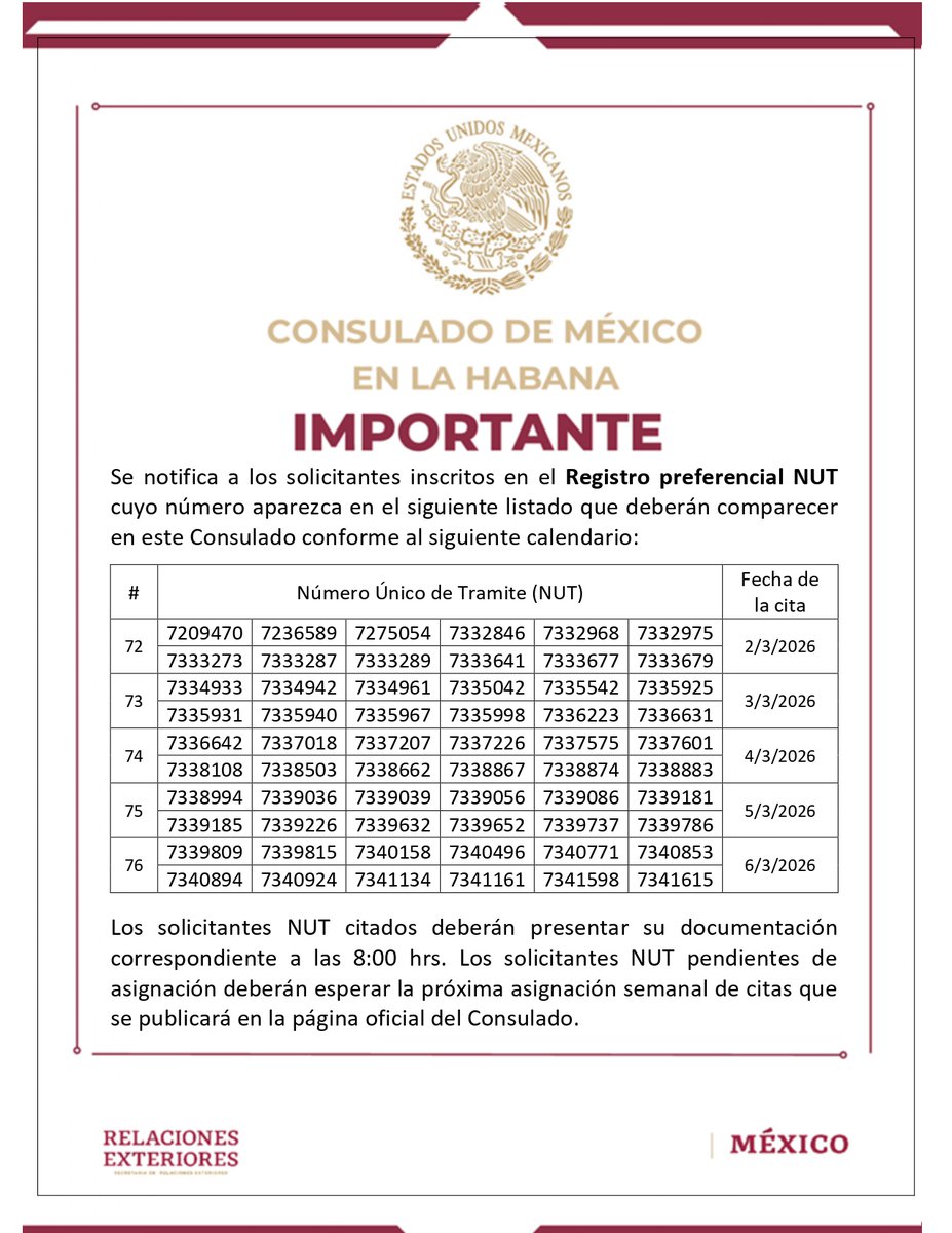 Consulado de México en La Habana tweet media