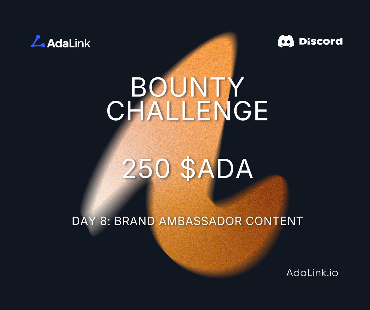 Challenge 1 – Day 8 is LIVE 🔴

250 $ADA in rewards!

📂 Category: NFT-related projects and artists

📍 Full rules in Discord (link in comments)
🔁 Repost this announcement for your entry to count
⏰ Winner selected in 46 hours

Let’s grow Cardano 🚀