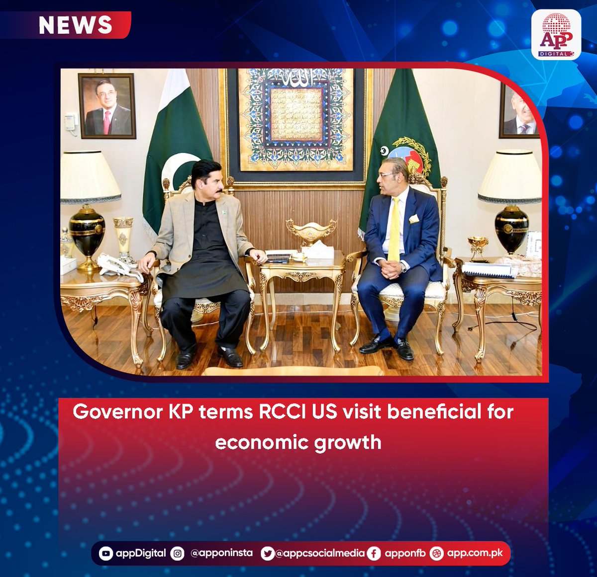 appcsocialmedia's tweet photo. Governor KP terms RCCI US visit beneficial for economic growth
#GovernorKP #RCCI #USVisit #EconomicGrowth #TradeRelations #InvestmentOpportunities #KhyberPakhtunkhwa #PakistanBusiness #InternationalEngagement #PakistanNews https://t.co/79pDs9Jtn0