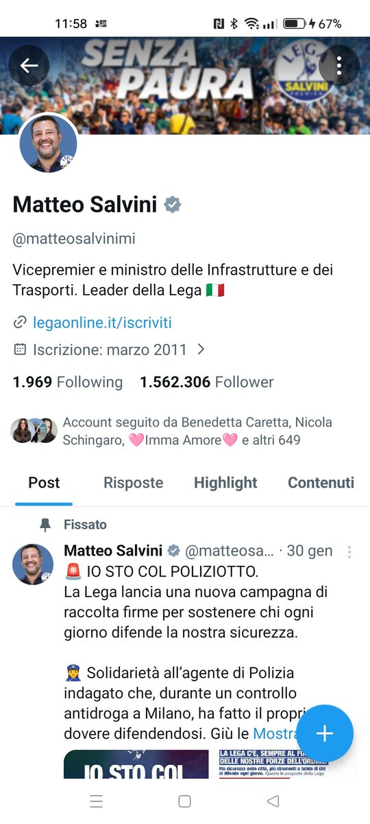 Salvini ha  cancellato il suo post fissato.
Sarà certo un errore!
Diffondiamolo noi, aiutiamo Salvini a diffondere le sue sicurezze