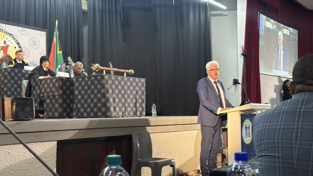 ricardomackenzi's tweet image. Premier @alanwinde delivering the @WesternCapeGov State of the Province tonight in @george_mun 

#GetItDone #SONA2026